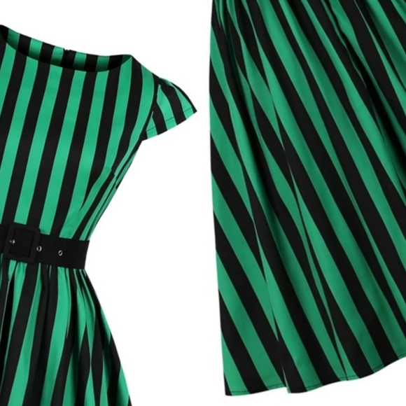 Plus Size Stripe Pin Up Swing Dress - Picture 3 of 6